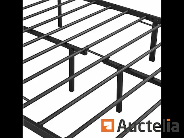 Tweepersoonsbed 140 x 200 cm metaal voor volwassenen - afbeelding 1 van  7