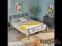 Tweepersoonsbed 140 x 200 cm metaal voor volwassenen - afbeelding 4 van  7
