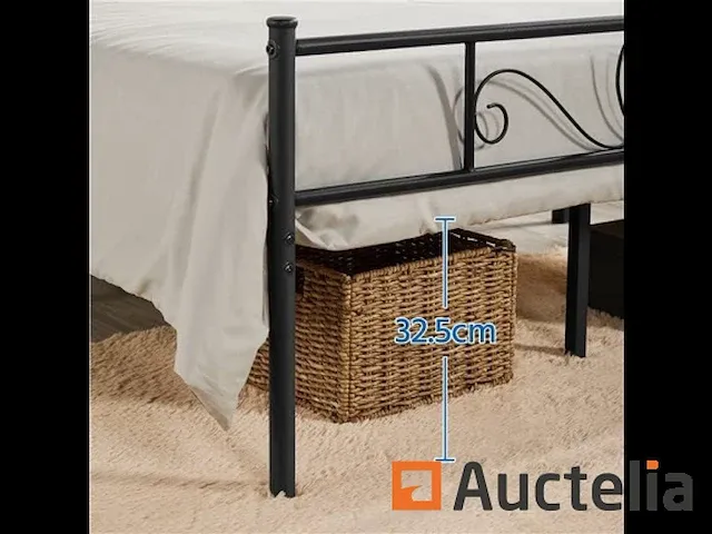 Tweepersoonsbed 140 x 200 cm metaal voor volwassenen - afbeelding 5 van  7