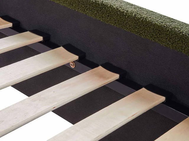 Tweepersoonsbed 160 x 200 cm in groen bouclé - afbeelding 4 van  11