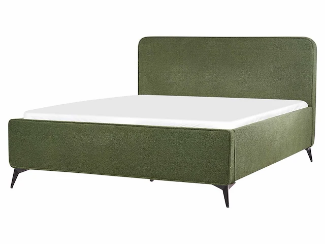 Tweepersoonsbed 160 x 200 cm in groen bouclé - afbeelding 9 van  11