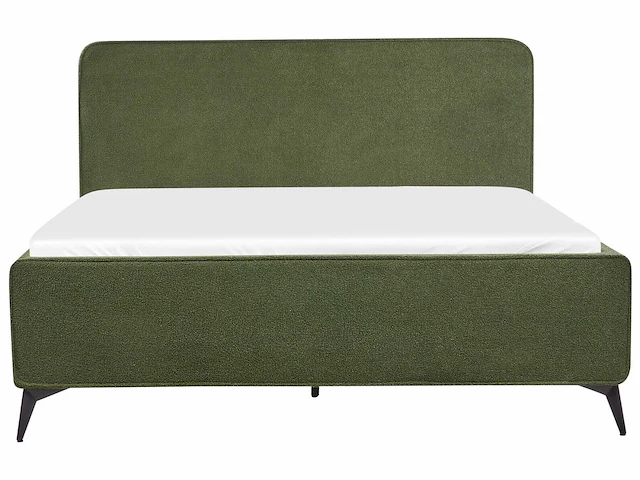 Tweepersoonsbed 160 x 200 cm in groen bouclé - afbeelding 11 van  11