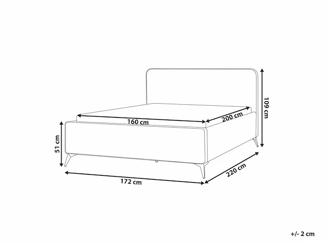 Tweepersoonsbed 160 x 200 cm in roomwit bouclé - afbeelding 5 van  10