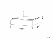 Tweepersoonsbed 160 x 200 cm in roomwit bouclé - afbeelding 5 van  10