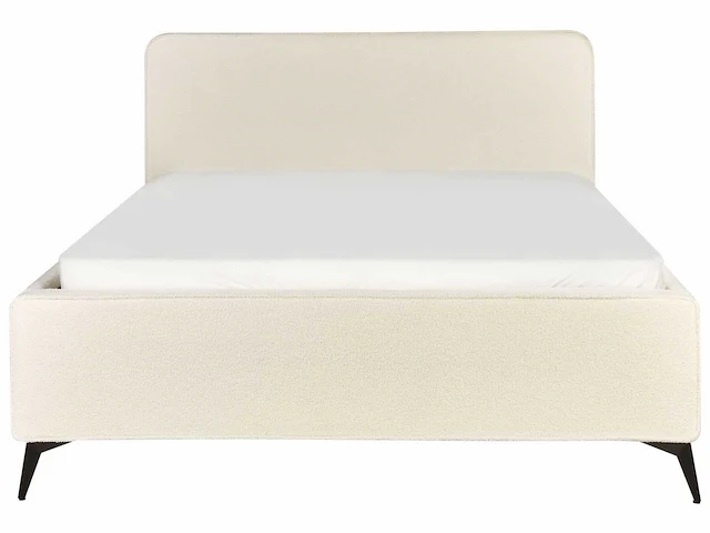 Tweepersoonsbed 160 x 200 cm in roomwit bouclé - afbeelding 8 van  10
