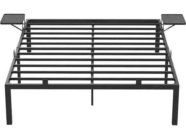 Tweepersoonsbed, tweepersoonsbed, metalen bedframe met planken - afbeelding 2 van  6
