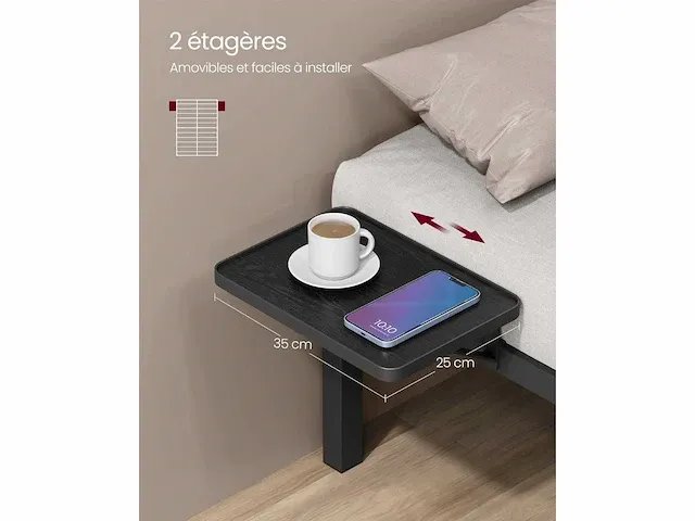 Tweepersoonsbed, tweepersoonsbed, metalen bedframe met planken - afbeelding 4 van  6