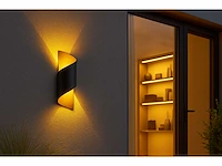 Tweerichtings led wandlamp – 2x3w – 3500k neutraal wit – zwart/goud – ip54 (sw-34) (x10) - afbeelding 1 van  5