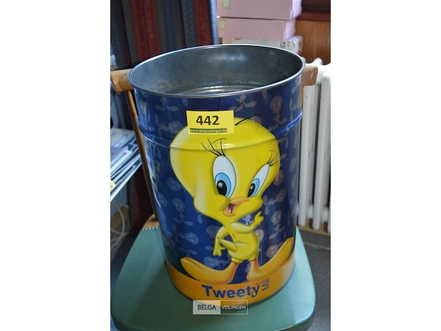 Tweety metalen afvalemmertje met inhoud - afbeelding 1 van  3