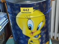 Tweety metalen afvalemmertje met inhoud - afbeelding 1 van  3