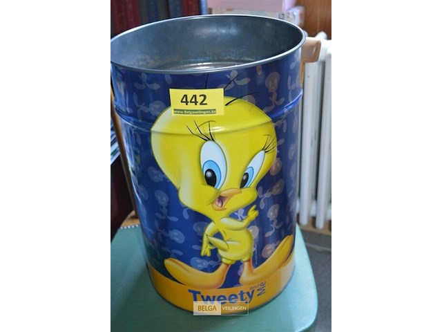 Tweety metalen afvalemmertje met inhoud - afbeelding 2 van  3