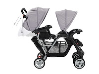 Tweezits kinderwagen staal grijs en zwart - afbeelding 6 van  9