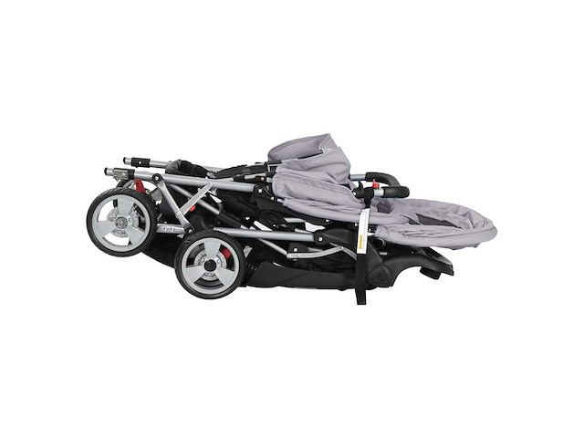 Tweezits kinderwagen staal grijs en zwart - afbeelding 7 van  9
