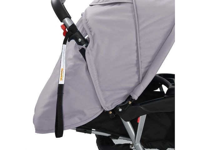 Tweezits kinderwagen staal grijs en zwart - afbeelding 8 van  9