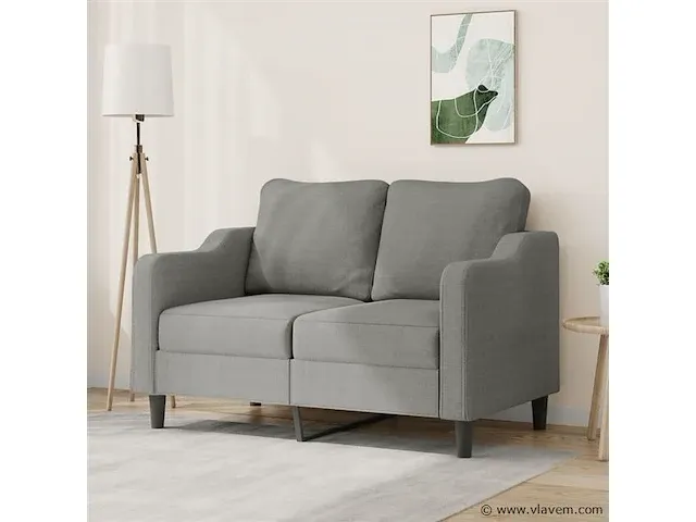 Tweezitsbank 120 cm stof donkergrijs - afbeelding 1 van  8