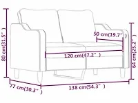 Tweezitsbank 120 cm stof donkergrijs - afbeelding 6 van  8