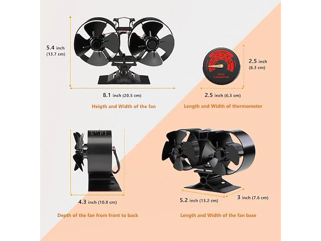 Twin bladed stove fan - afbeelding 2 van  4