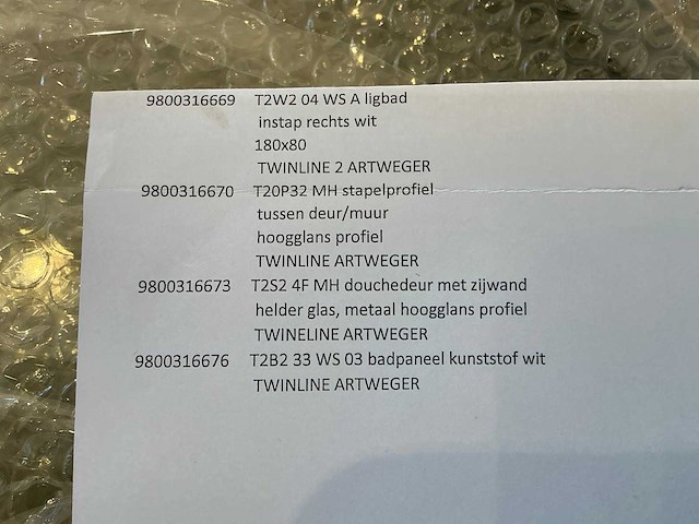 Twineline artweger t2w2 ligbad opstelling - afbeelding 2 van  2