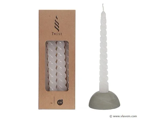 Twist taper kaars h190mm, d22mm 12 stuks - afbeelding 1 van  1