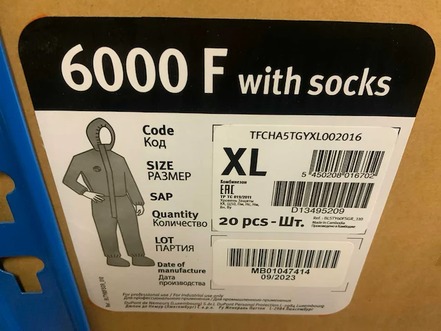 Tychem xl 6000f beschermkledij (20x) - afbeelding 6 van  6