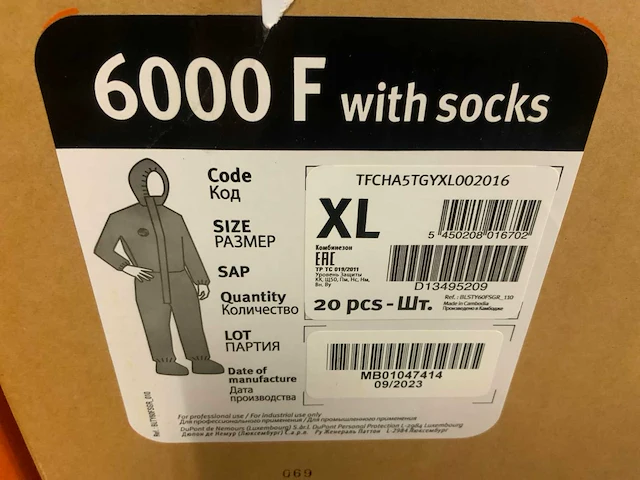 Tychem xl 6000f beschermkledij (20x) - afbeelding 6 van  6