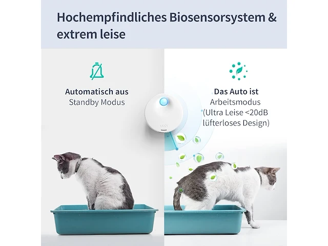 Uahpet smart luchtverfrisser voor kattenstrooisel - afbeelding 4 van  5