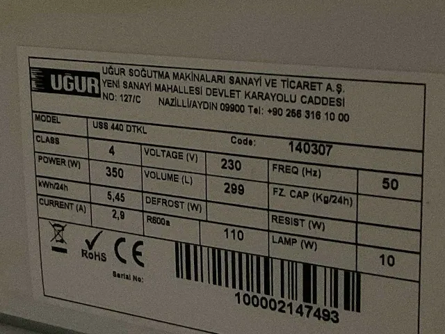 Ugur uss440dtkl koelvitrine - afbeelding 5 van  6