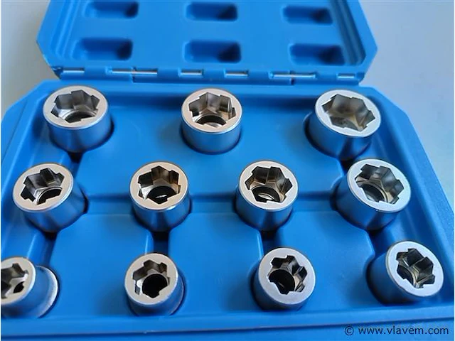 Uitdraaiset voor bouten en moeren 11 delig 3/8" - afbeelding 2 van  6
