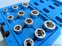 Uitdraaiset voor bouten en moeren 11 delig 3/8" - afbeelding 3 van  6