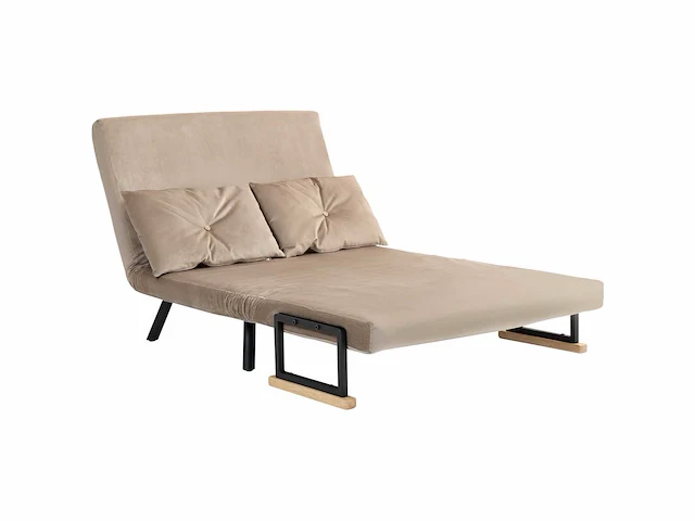 Uitklapbare fauteuil, extra bed, houten armleuningen - afbeelding 3 van  4