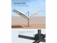 Uitkragende tuinparasol 270 x 270 cm, upf 50+ parasol voor buiten - afbeelding 3 van  4