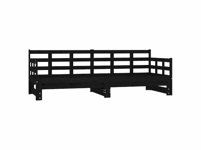 Uitschuifbaar bed - zwart 2x(90x190) cm - afbeelding 3 van  8