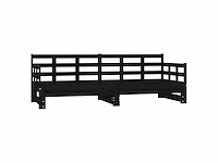 Uitschuifbaar bed - zwart 2x(90x190) cm - afbeelding 3 van  8
