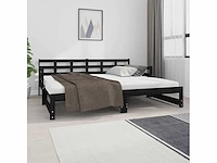 Uitschuifbaar bed - zwart 2x(90x190) cm - afbeelding 4 van  8