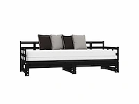 Uitschuifbaar bed - zwart 2x(90x190) cm - afbeelding 5 van  8