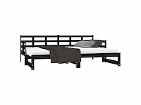 Uitschuifbaar bed - zwart 2x(90x190) cm - afbeelding 6 van  8