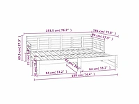 Uitschuifbaar bed - zwart 2x(90x190) cm - afbeelding 8 van  8