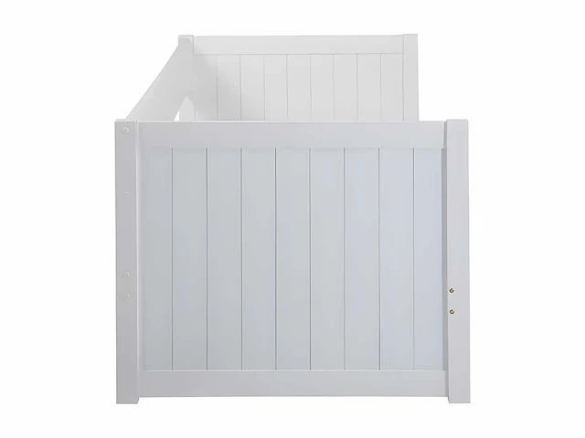 Uitschuifbaar bed met zitbank 90 x 190 of 174 x 190 cm - met kam, bedbodem en lade - grenen en mdf - wit - afbeelding 7 van  7