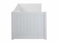 Uitschuifbaar bed met zitbank 90 x 190 of 174 x 190 cm - met kam, bedbodem en lade - grenen en mdf - wit - afbeelding 7 van  7