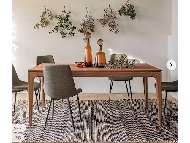 Uitschuifbare acacia eettafel - donker hout (8 tot 10 zitplaatsen) - afbeelding 2 van  3