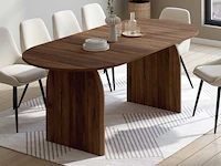 Uitschuifbare dienblad eettafel 160-200cm met walnoot houteffect - afbeelding 1 van  10