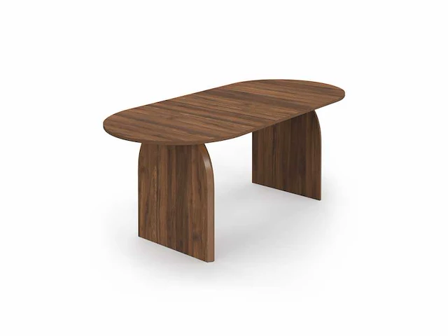 Uitschuifbare dienblad eettafel 160-200cm met walnoot houteffect - afbeelding 4 van  10