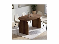 Uitschuifbare dienblad eettafel 160-200cm met walnoot houteffect - afbeelding 5 van  10