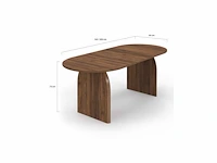 Uitschuifbare dienblad eettafel 160-200cm met walnoot houteffect - afbeelding 8 van  10