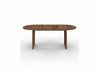 Uitschuifbare dienblad eettafel 160-200cm met walnoot houteffect - afbeelding 10 van  10