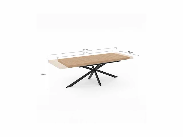 Uitschuifbare dienblad eettafel 200-240cm - afbeelding 6 van  8