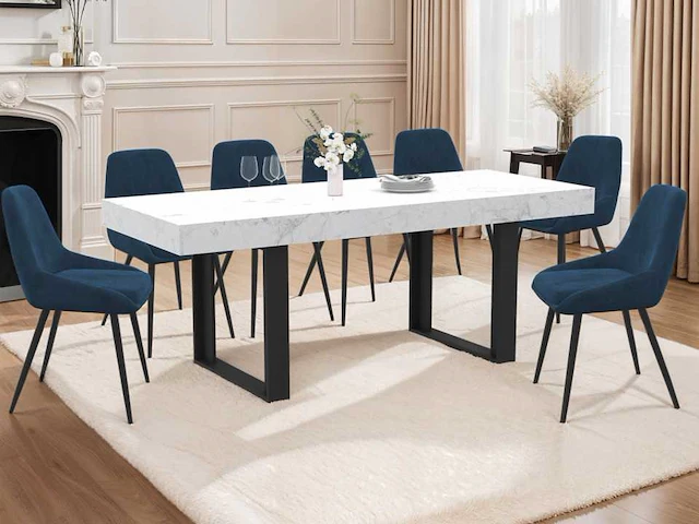 Uitschuifbare eettafel - 160-200cm - afbeelding 1 van  8