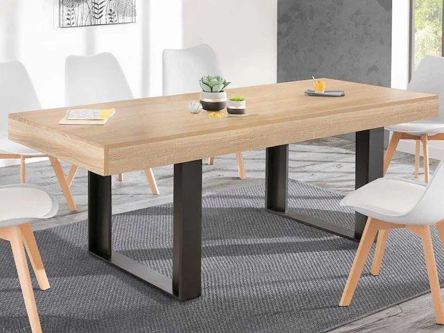 Uitschuifbare eettafel - 160x200 cm - afbeelding 1 van  11