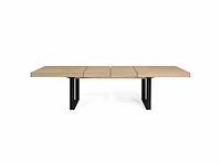 Uitschuifbare eettafel - hout en zwart - afbeelding 4 van  7