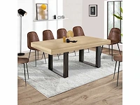 Uitschuifbare eettafel - hout en zwart - afbeelding 5 van  7